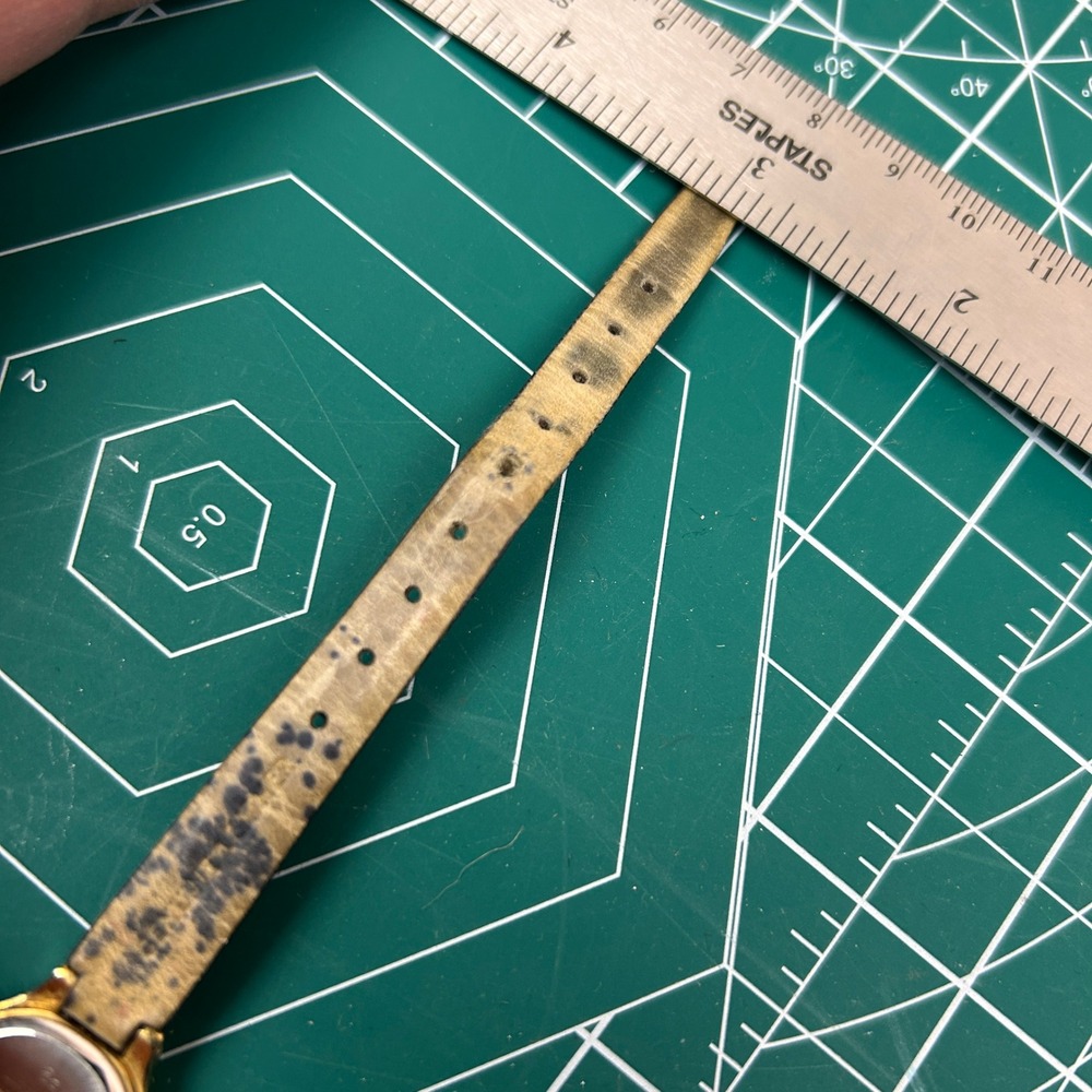 Timex Gold Tone Rectangular Face Black Leather Ba… - image 5